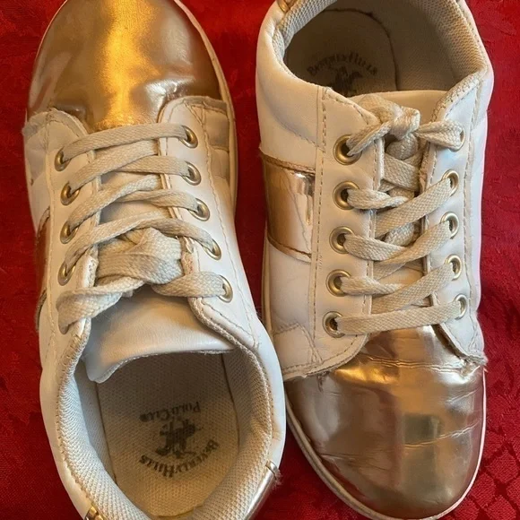 Beverly Hills Polo Club girls metallic rose gold fashion sneakers-Pre loved - Picture 4 of 8